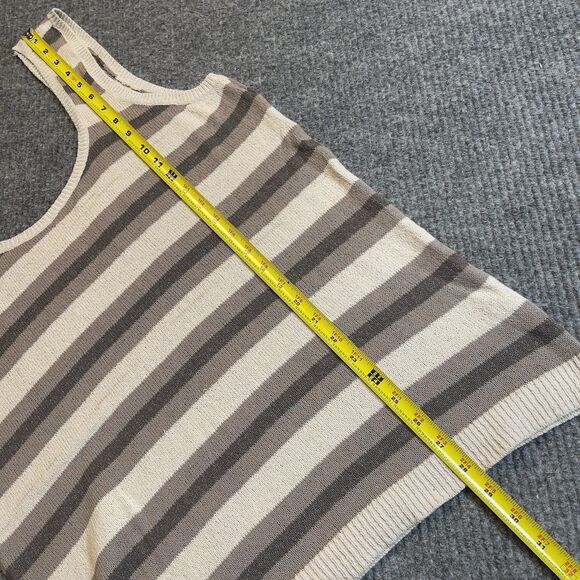 Free People FP Size Medium Beach Vista Sweater Tank Taupe Striped Loose Fit NEW - Picture 9 of 9